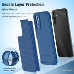 FNTCASE Dual Layer Protective Case for Samsung Galaxy A14 5G - Shockproof Rugged Military Protection with Non Slip Textured Back (Navy Blue)
