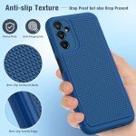 FNTCASE Dual Layer Protective Case for Samsung Galaxy A14 5G - Shockproof Rugged Military Protection with Non Slip Textured Back (Navy Blue)