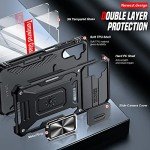 LeYi for Galaxy A14-5G Phone Case: Samsung Galaxy A14 Case with 【2 Pack】 Tempered Glass Screen Protectors, Magnetic Stand & Slide Camera Cover Funda para Samsung A 14 5G Android Cell, Black