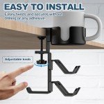 POWNEW 4-in-1 Adjustable Desk Cup Holder & Stand