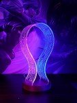Walnut Wood Headphone Stand with LED Night Light