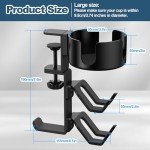 POWNEW 4-in-1 Adjustable Desk Cup Holder & Stand
