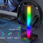 CybJoy RGB Gaming Headset Stand with USB Charging