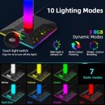 CybJoy RGB Gaming Headset Stand with USB Charging