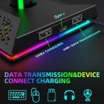 CybJoy RGB Gaming Headset Stand with USB Charging