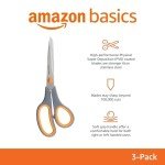 Amazon Basics 3-Pack Scissors for Office & Crafts