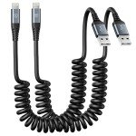 Coiled Lightning Cable for iPhone - 2 Pack