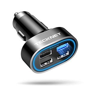 TECKNET 54W 4-Port Fast USB Car Charger