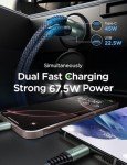 AINOPE 67.5W Fast USB-C Car Charger for iPhone