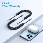 Coiled Lightning Cable for iPhone - 2 Pack