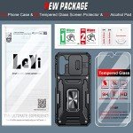 LeYi for Galaxy A14-5G Phone Case: Samsung Galaxy A14 Case with 【2 Pack】 Tempered Glass Screen Protectors, Magnetic Stand & Slide Camera Cover Funda para Samsung A 14 5G Android Cell, Black