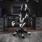 Black/White Ergonomic Gaming Chair with Recline & Lumbar Support