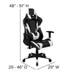 Black/White Ergonomic Gaming Chair with Recline & Lumbar Support