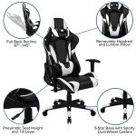 Black/White Ergonomic Gaming Chair with Recline & Lumbar Support