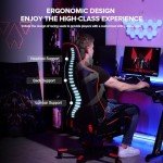 GTRACING Bluetooth Gaming Chair with Footrest & Speakers