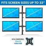 Quad Monitor Stand with Height Adjustable Arms