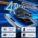 Fast Charging Dual-Port Car Charger with LED