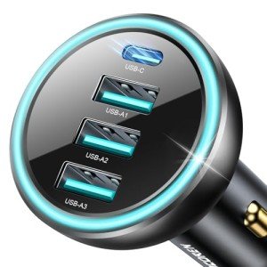 Rocoren 55W USB C Car Charger with 4 Ports