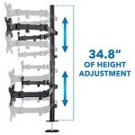 Quad Monitor Stand with Height Adjustable Arms