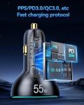 Rocoren 55W USB C Car Charger with 4 Ports
