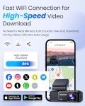 COOLCRAZY 4K WiFi Dash Cam with GPS & Night Vision