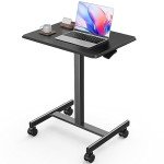 Portable Adjustable Sit-Stand Mobile Desk with Wheels
