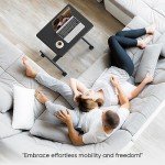 Portable Adjustable Sit-Stand Mobile Desk with Wheels