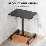 Portable Adjustable Sit-Stand Mobile Desk with Wheels