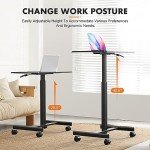 Portable Adjustable Sit-Stand Mobile Desk with Wheels