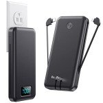 Upgraded 13800mAh Portable Charger with Built-in Cables