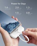 Slim 10000mAh Portable Charger with Built-in Cables