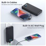Upgraded 13800mAh Portable Charger with Built-in Cables