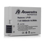 Powerextra LP-E8 Battery 2-Pack for Canon Cameras