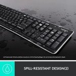 Logitech K270 Wireless Keyboard for Windows, 2.4 GHz Wireless, Full-Size, Number Pad, 8 Multimedia Keys, 2-Year Battery Life, Compatible with PC, Laptop, Black