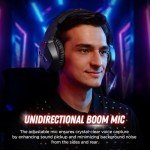 BINNUNE Wireless Gaming Headset with Mic for PC/Console