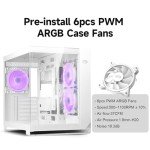 ARGB Mid Tower PC Case with 6 Fans