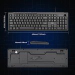 Rii RK907 Ultra-Slim Compact USB Wired Keyboard for Mac and PC,Windows 10/8 / 7 / Vista/XP (Black) (1PCS)