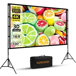 Towond 100 inch Portable Projector Screen with Stand