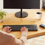 Amazon Basics Low-Profile Wired USB Keyboard with US Layout (QWERTY), Matte Black