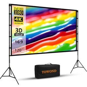 Towond 120" Portable Projector Screen with Stand
