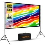 Towond 120" Portable Projector Screen with Stand