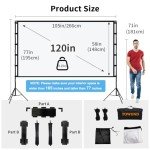 Towond 120" Portable Projector Screen with Stand
