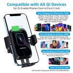 Piosoo Wireless Car Charger with Smart Sensor Clamp