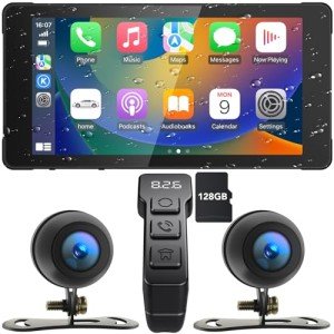 WEUASTE 5.5" Motorcycle Camera & GPS Navigation