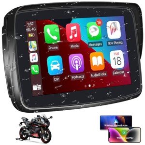 SANPTENT 5-Inch Wireless CarPlay Screen for Motorcycles