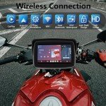 SANPTENT 5-Inch Wireless CarPlay Screen for Motorcycles