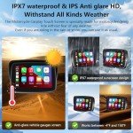 SANPTENT 5-Inch Wireless CarPlay Screen for Motorcycles