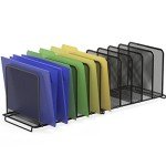 Compact Vertical File Organizers - Set of 2, Black