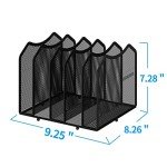 Black 5-Section Mesh Desk File Organizer