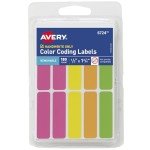 Avery Assorted Neon Color-Coding Labels, 180 Pack